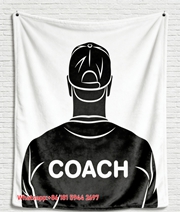 Coach Silhouette Print Flannel Throw Blanket for Sofa C123